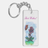 Kunstventilator waterverf waterverf met een vlinde sleutelhanger (Voorkant Links)