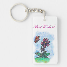 Kunstventilator waterverf waterverf met een vlinde sleutelhanger