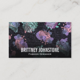 kunstveren   Zwarte lederen achtergrond Visitekaartje