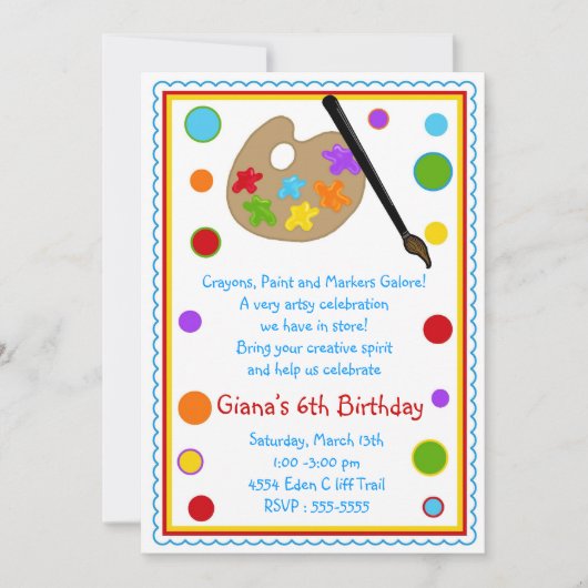 Kunstverf Craft Birthday-feestdagen Kaart (Voorkant)