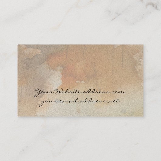 Kunstverf en textuur visitekaartje (Achterkant)