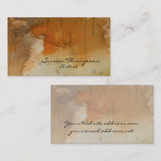 Kunstverf en textuur visitekaartje (Voorkant / Achterkant)