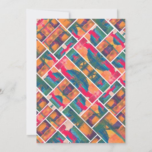 Kunstverf Kleuren Sinaasappel Modern Abstract Brui Kaart (Achterkant)