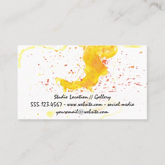 kunstverf spetter | Holografisch Visitekaartje (Achterkant)