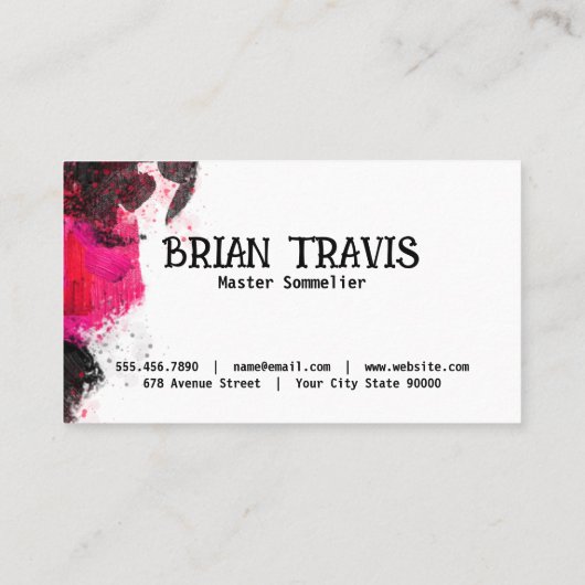 Kunstverf textuur | Wijnglas Visitekaartje (Achterkant)