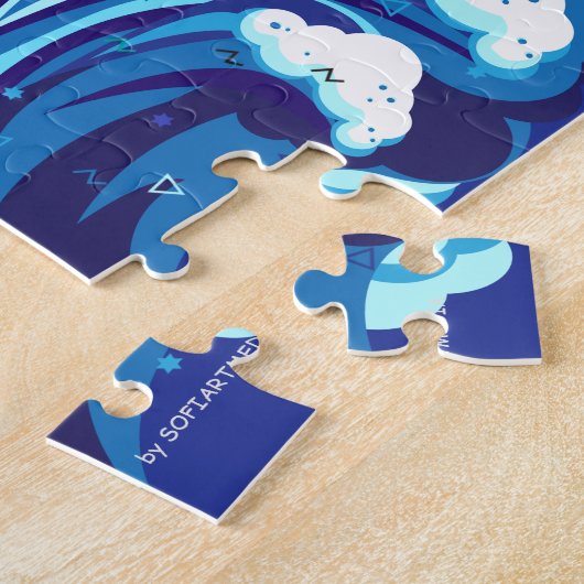 Kunstverf van Passover Moses & Israëlieten Pop op  Legpuzzel (Zijkant)