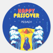 Kunstverf van Passover Moses & Israëlieten Pop op  Ronde Sticker (Voorkant)