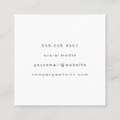 kunstverf voor Waterverf Vierkante Visitekaartje (Achterkant)