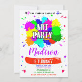 Kunstverjaardagsuitnodiging Kunstschilderaarster Kaart (Voorkant)