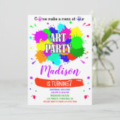 Kunstverjaardagsuitnodiging Kunstschilderaarster Kaart (Staand voorkant)