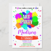 Kunstverjaardagsuitnodiging Kunstschilderaarster