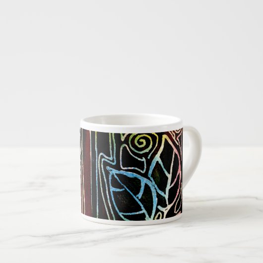 Kunstverschrijfbladeren met glasvezel - Oranje taf Espresso Kop (Voorkant rechts)