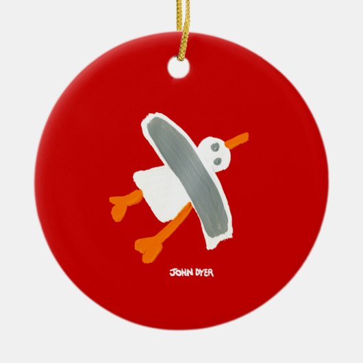 Kunstversiering: John Dyer Seagull Keramisch Ornament (Voorkant)