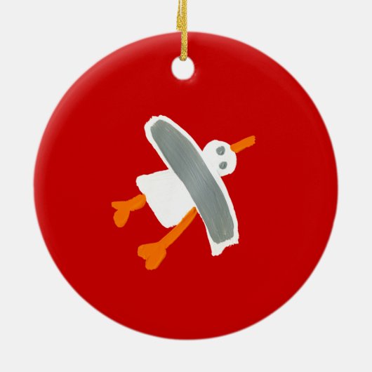 Kunstversiering: John Dyer Seagull Keramisch Ornament (Achterkant)