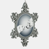 Kunstversieringen van Beer-sierfeestdagen Beer Tin Sneeuwvlok Ornament (Links)