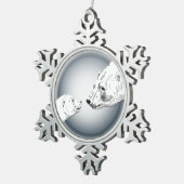 Kunstversieringen van Beer-sierfeestdagen Beer Tin Sneeuwvlok Ornament (Rechts)