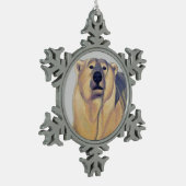 Kunstversieringen van Beer-sierfeestdagen Beer Tin Sneeuwvlok Ornament (Links)