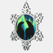 Kunstversieringen van Beer-sierfeestdagen Beer Tin Sneeuwvlok Ornament (Rechts)