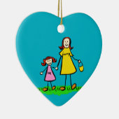 Kunstversievormen voor moeder en dochter van aange keramisch ornament (Rechts)