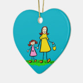 Kunstversievormen voor moeder en dochter van aange keramisch ornament (Links)