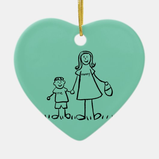 Kunstversievormen voor moeder en zoon aangepaste m keramisch ornament (Voorkant)