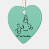 Kunstversievormen voor moeder en zoon aangepaste m keramisch ornament (Links)