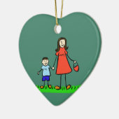 Kunstversievormen voor moeder en zoon aangepaste m keramisch ornament (Links)