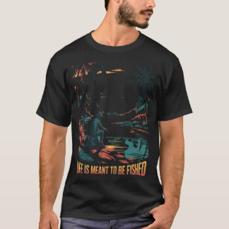 Kunstvis Rode Wit Blauwe Band T-shirt