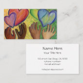 KunstVisitekaartje voor hart- en zanderliefdesdive Visitekaartje (Voorkant / Achterkant)