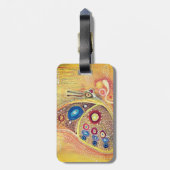 Kunstvlinder Bagagelabel met lederriem (Achterkant verticaal)