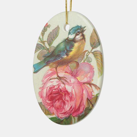  kunstvogel en Roos Keramisch Ornament (Links)