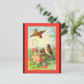  kunstvogels en bloemen, Hallo, goede wensen Briefkaart (Staand voorkant)