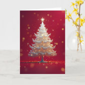 Kunstvoller weißer Weihnachtsbaum Kaart (Gele Bloem)