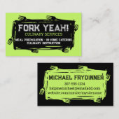 Kunstvorken die keukengerei eten... visitekaartje (Voorkant / Achterkant)