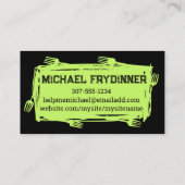 Kunstvorken die keukengerei eten... visitekaartje (Achterkant)