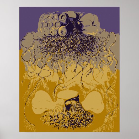 Kunstvormen van het diepe zee, Siphonophorae Poster (Voorkant)