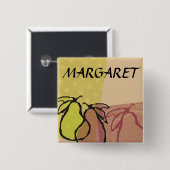 Kunstvruchtenperen die bakken bakken vierkante button 5,1 cm (Voorkant /achterkant)