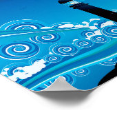 Kunstvuurtoren in het zee poster (Hoek)