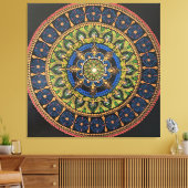 Kunstwand Mandala, kunstwerk, wandbekleding, uniek Canvas Afdruk (Insitu (Woonkamer))