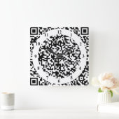 Kunstwandklok met QR-code - modern Vierkante Klok (Huis)