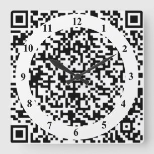 Kunstwandklok met QR-code - modern Vierkante Klok