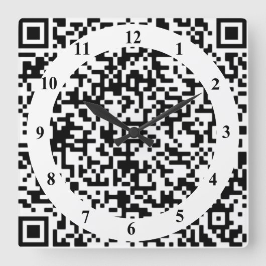 Kunstwandklok met QR-code - modern Vierkante Klok (Voorkant)