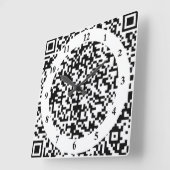 Kunstwandklok met QR-code - modern Vierkante Klok (Hoek)