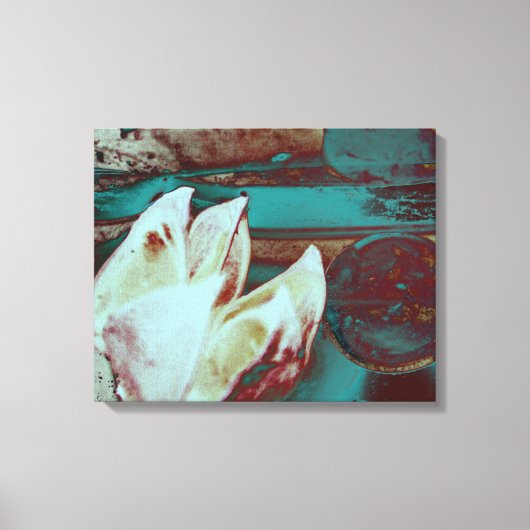 Kunstwater Lilly in Red en Blue Canvas Afdruk (Voorkant)