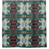 Kunstwater Lilly in Red en Blue Douchegordijn (Voorkant)