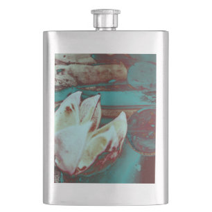 Kunstwater Lilly in Red en Blue Heupfles