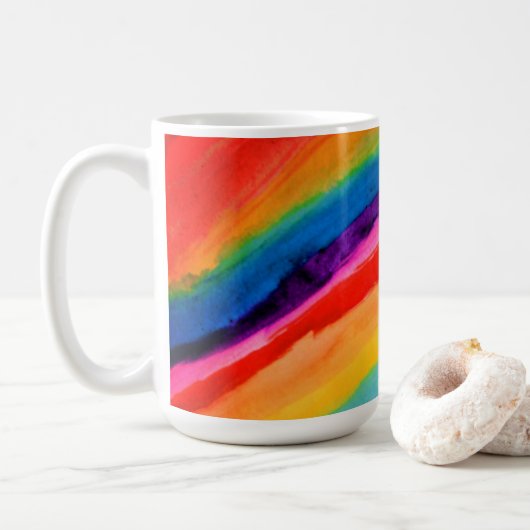 Kunstweefselpapier voor regenboogstralen koffiemok (Met donut)