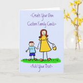 KunstWenskaart voor moeder en zoon - aangepaste fa Kaart (Gele Bloem)