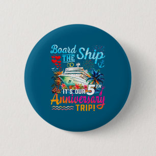 Kunstwerk 5-jarig huwelijksjubileum echtgenoot ech ronde button 5,7 cm