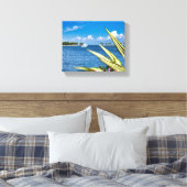 Kunstwerk aan de kustlijn Tropisch oceaanzicht Canvas Afdruk (Insitu (Slaapkamer))